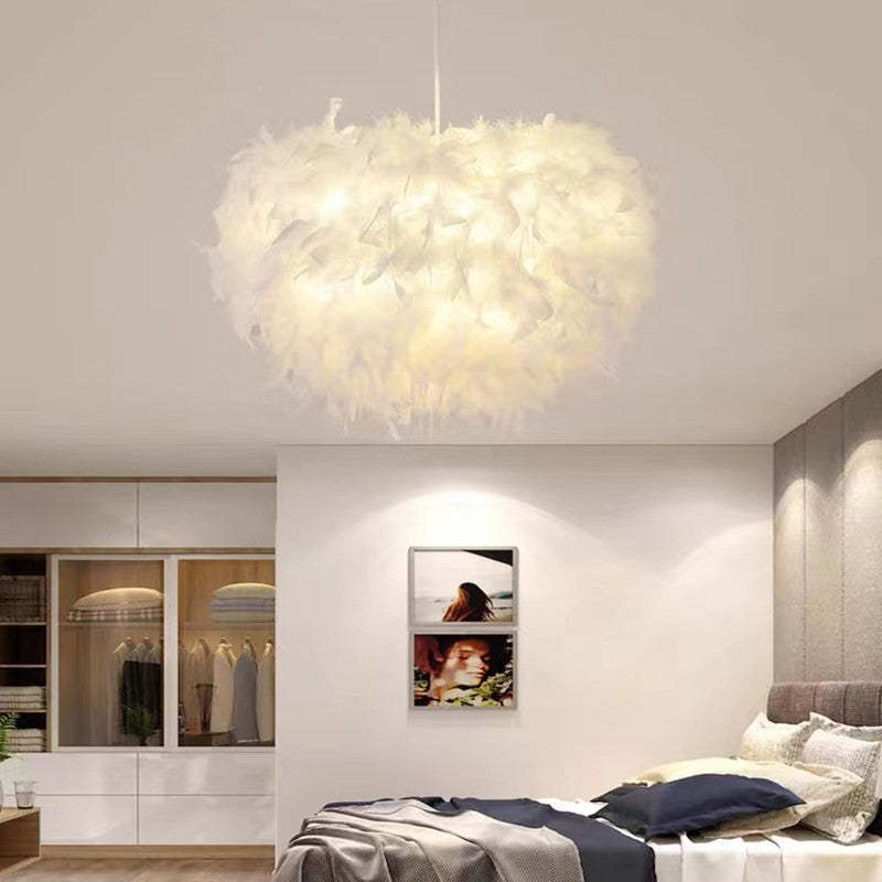 O'Moore Moderne Design Nordic Art Deco Hanglamp Wit/Roze Metaal/Veer Woon/Slaap/Eetkamer