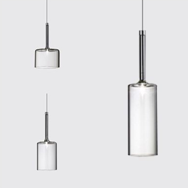 Hailie Moderne Design LED Hanglamp Glas Rood Grijs Woonkamer