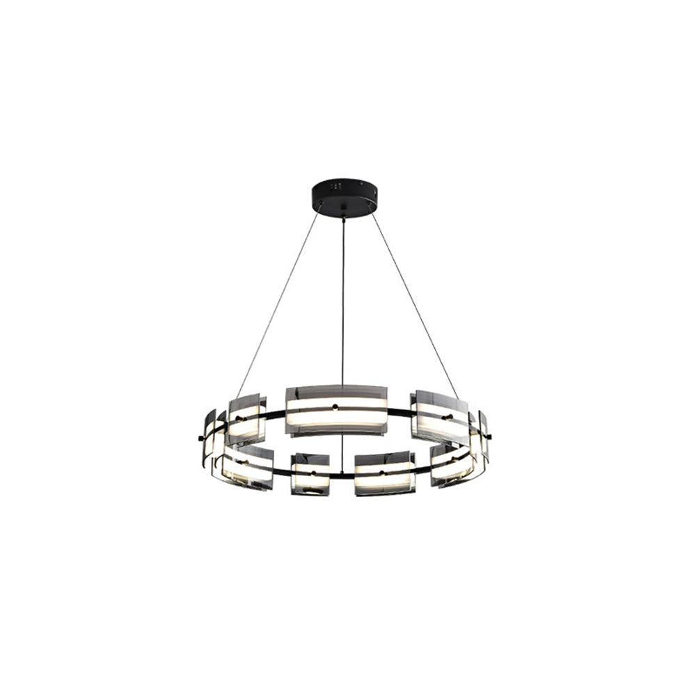 Evette Moderne Design LED Minimalistische Ring Hanglamp Metalen/Glas Zwart/Goud Slaap/Eetkamer