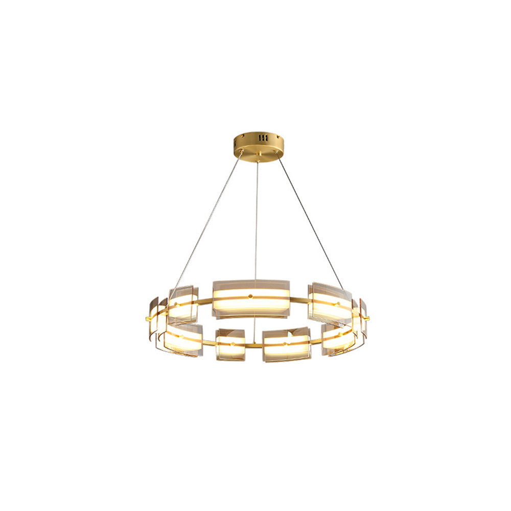 Evette Moderne Design LED Minimalistische Ring Hanglamp Metalen/Glas Zwart/Goud Slaap/Eetkamer