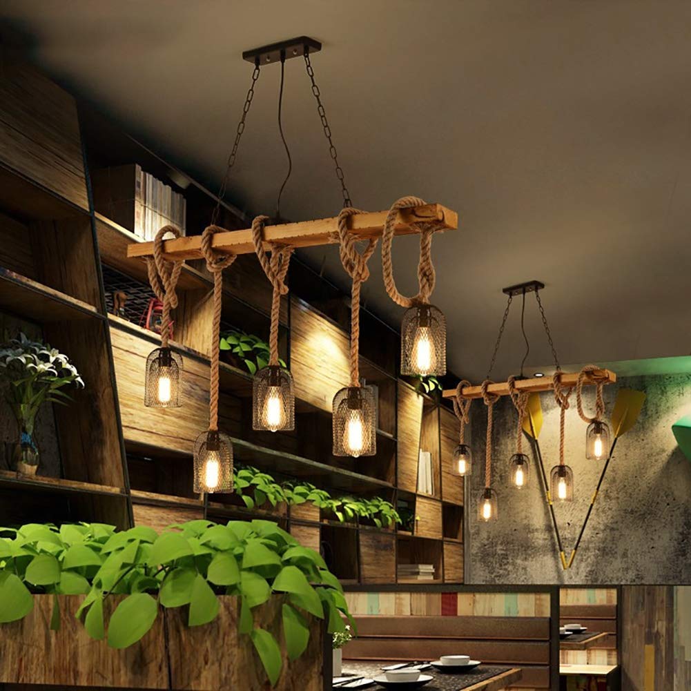 Epoch Minimalistisch LED Design Hanglampen Zwart Metaal/Touw Bar/Café