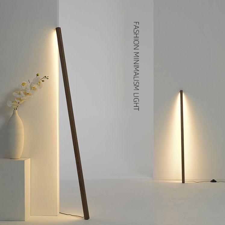 Ozawa Minimalistische Design Lineaire Vloerlamp Walnoot/Hout Slaapkamer/Woonkamer
