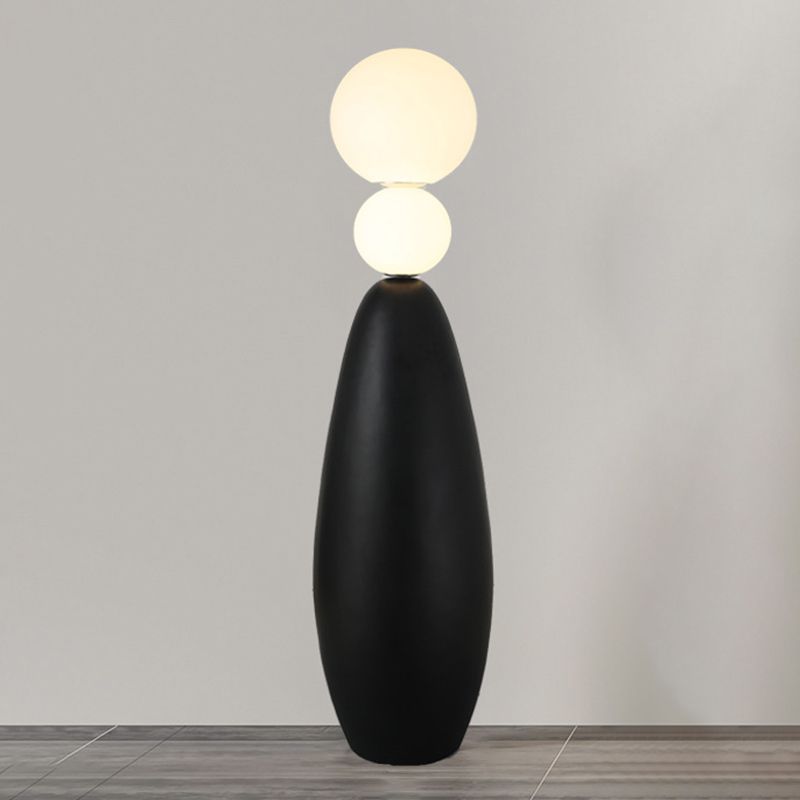 Valentina Moderne Design LED Balvormige Vloerlamp Hars/Glas Zwart/Wit Eetkamer/Woonkamer/Kelder/Hal