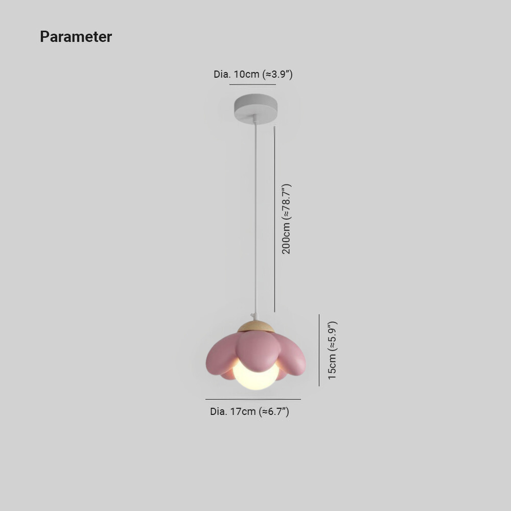 Hailie Moderne Minimalist LED Hanglampen in Roze Bloemstijl Slaapkamer