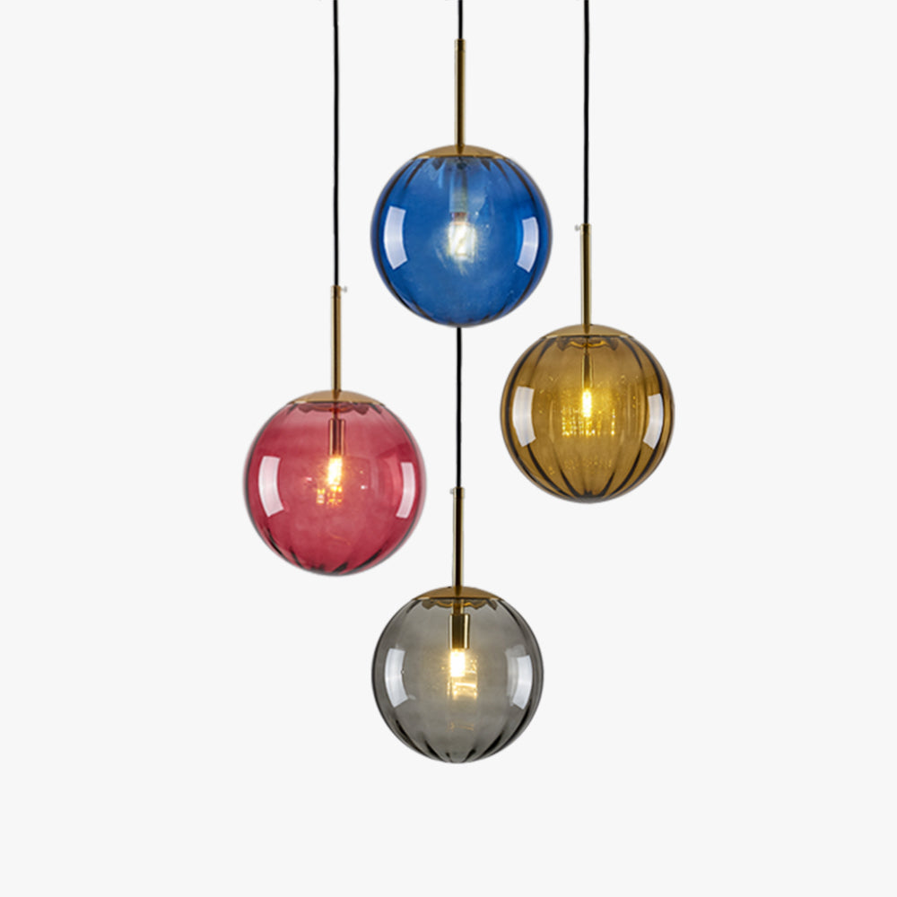 Hailie Moderne Transparante Bubbel Hanglampen Blauw Rood Glas Woonkamer