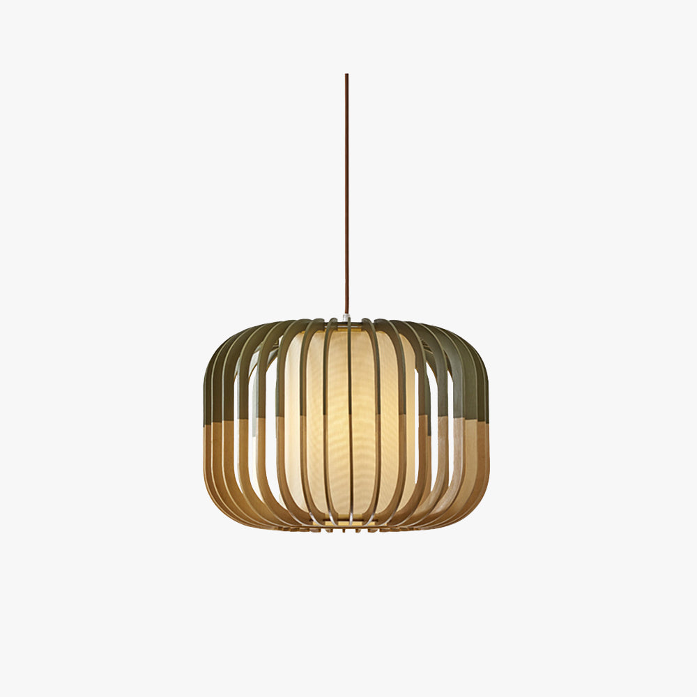 Ozawa Moderne Cilindrisch LED Vogelkooi Hanglamp Hout/Stof Slaap/Woon/Eetkamer