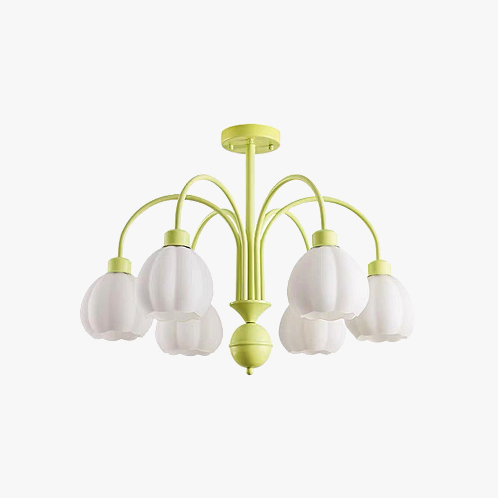 Lily Moderne Ronde LED Plafondlamp Metaal/Glas Groene Slaap/Woon/Eetkamer