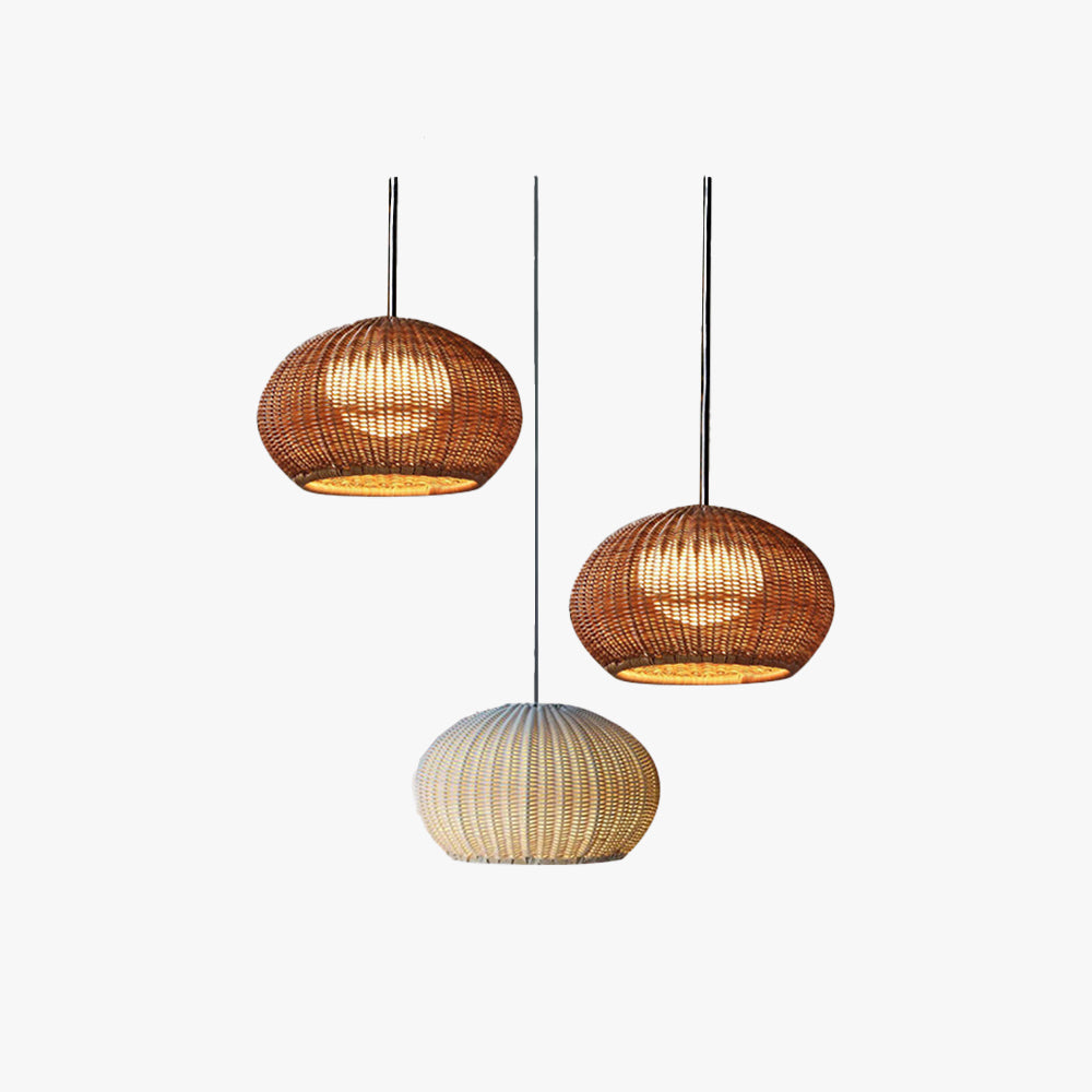 Ritta Design LED Hanglamp Metaal/Rattan Coffee/Beige Buiten