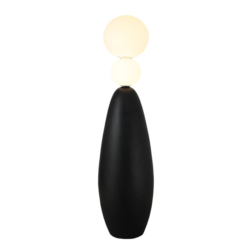 Valentina Moderne Design LED Balvormige Vloerlamp Hars/Glas Zwart/Wit Eetkamer/Woonkamer/Kelder/Hal