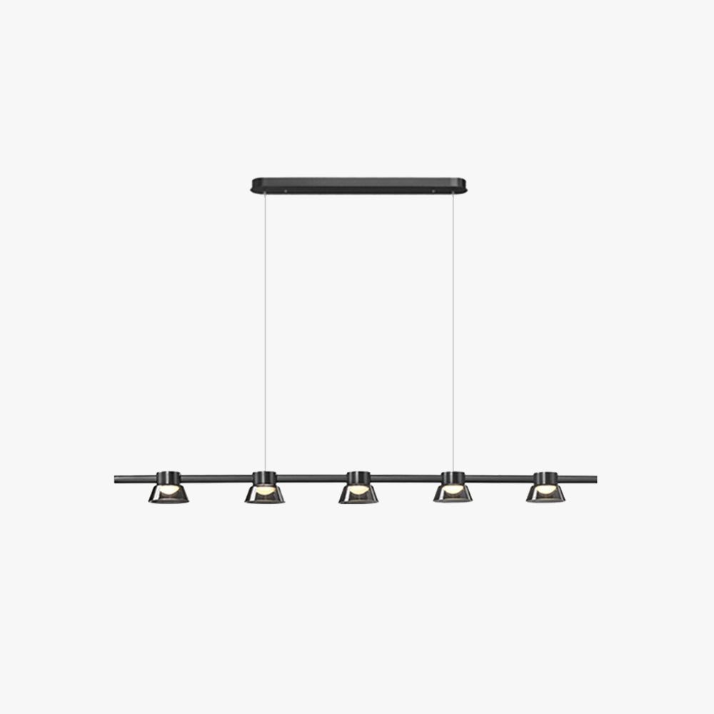 Evette Moderne Design LED Hanglamp Zwart Lineaire Metaal/Glas Eetkamer