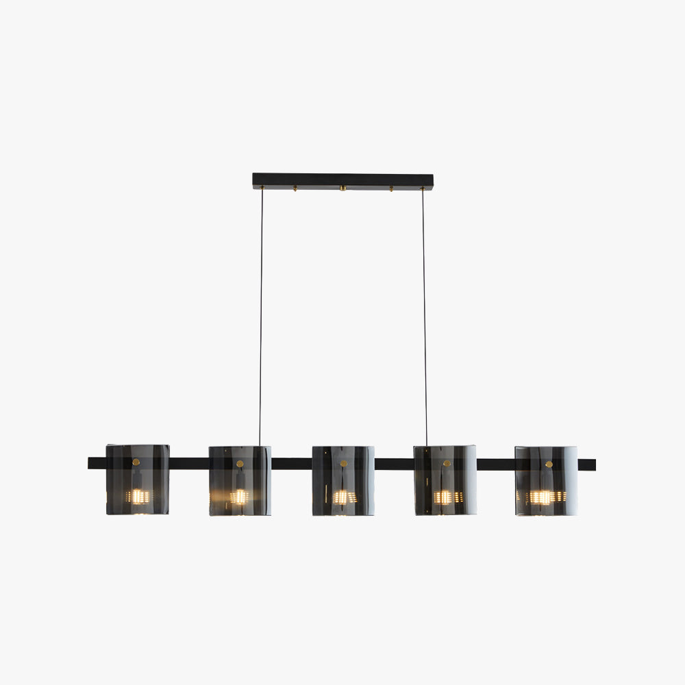 Evette Moderne Design Minimalistische Lineaire Hanglamp Metalen/Glas Zwart/Goud Eetkamer