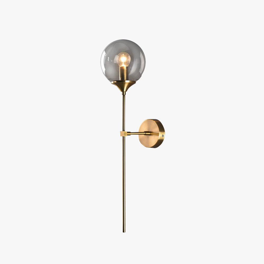 Valentina Moderne Wandlamp Globe Metaal/Glas Grijs/Amber/Duidelijk/Wit Woon/Bedkamer