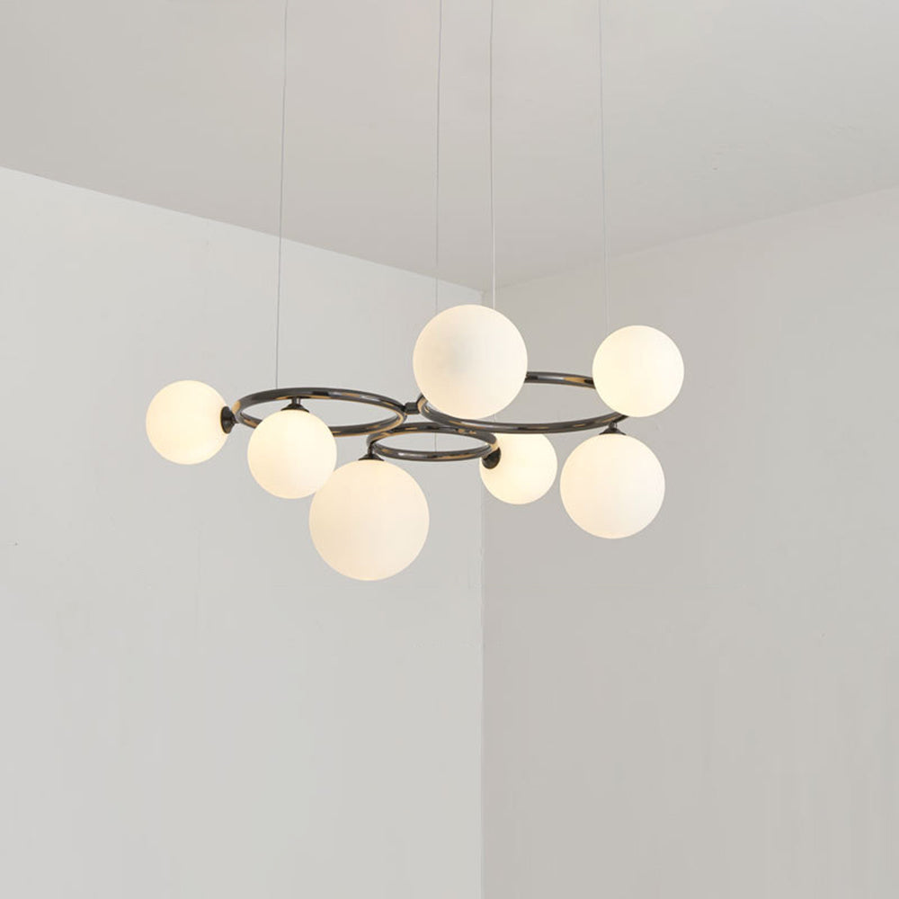 Valentina Moderne Design LED Wave Hanglamp Metaal/Glas Wit/Goud Woon/Slaap/Eetkamer