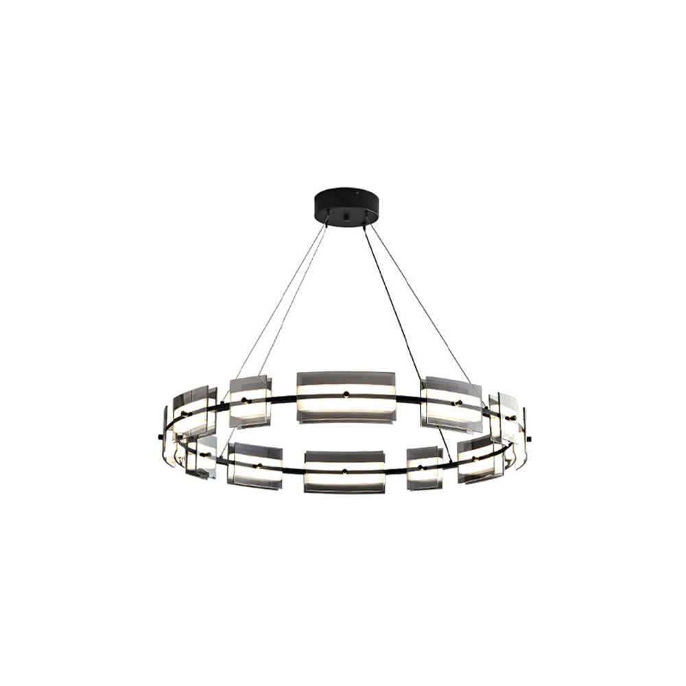 Evette Moderne Design LED Minimalistische Ring Hanglamp Metalen/Glas Zwart/Goud Slaap/Eetkamer