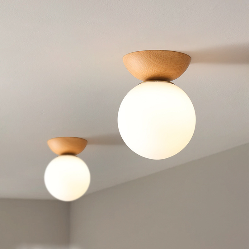 Valentina Scandinavische Japanse Glob LED Plafondlamp/Hanglampen Metaal/Glas Slaapkamer/Burlywood