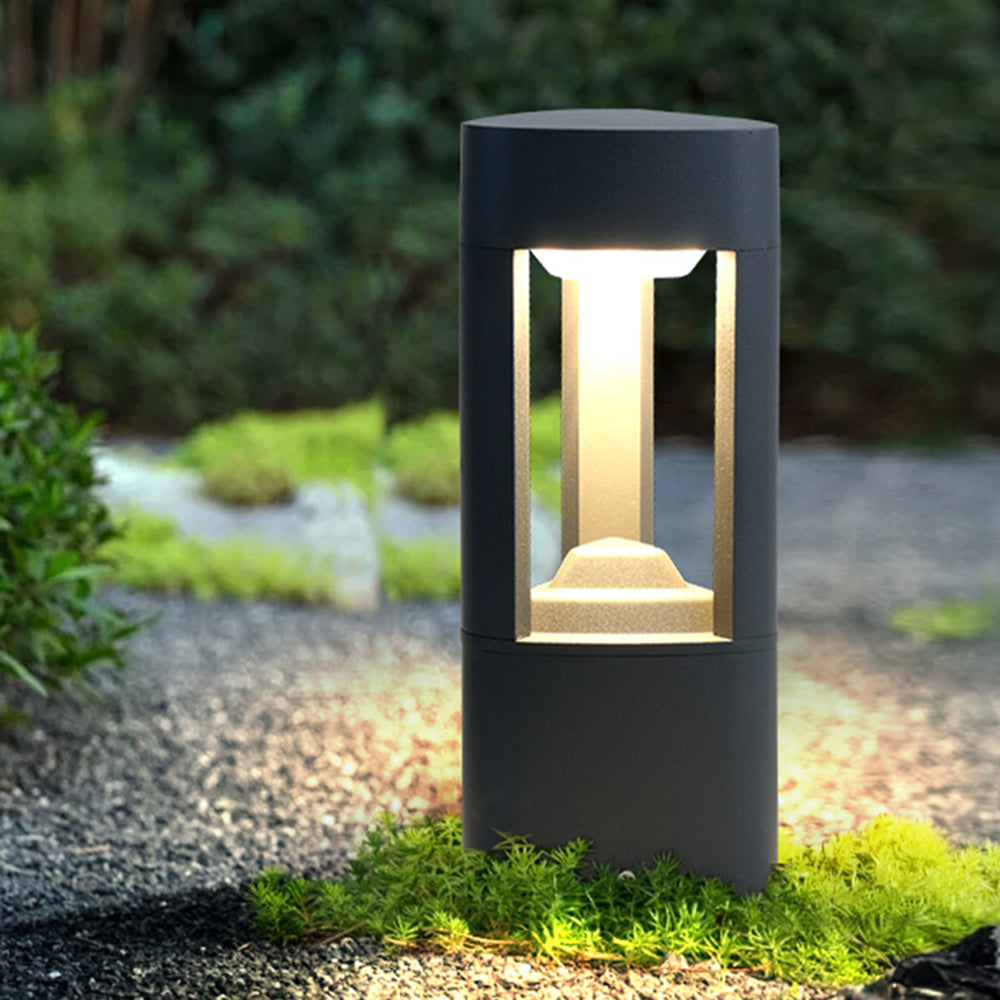 Pena Moderne Cilinder LED Vloerlamp Zwart Metaal Buiten Tuin