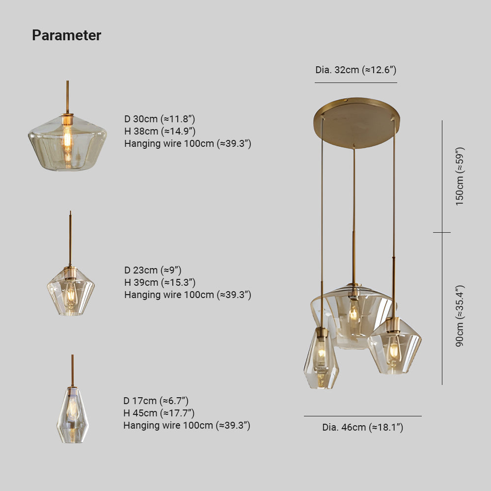 Hailie Kleine Retro LED Hanglampen Glas Metaal Woonkamer slaapkamer