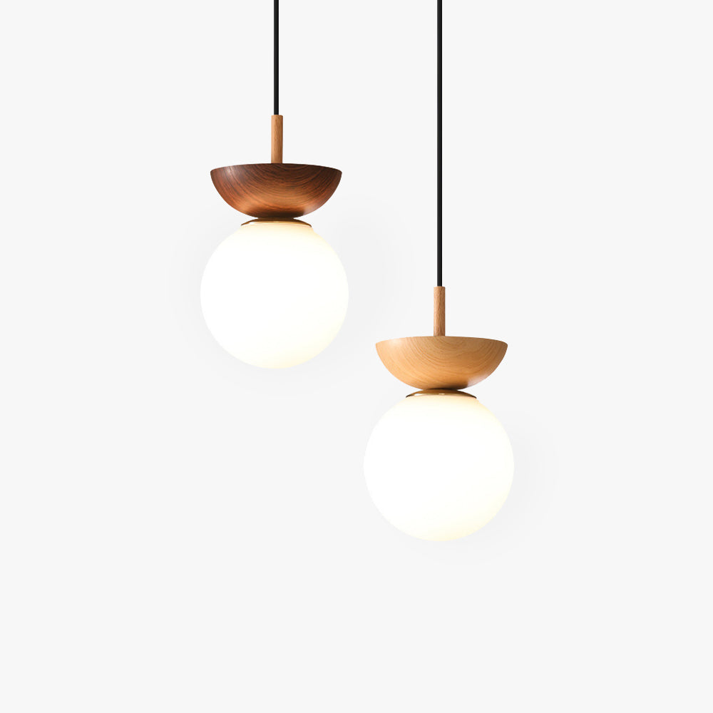 Valentina Scandinavische Japanse Glob LED Plafondlamp/Hanglampen Metaal/Glas Slaapkamer/Burlywood