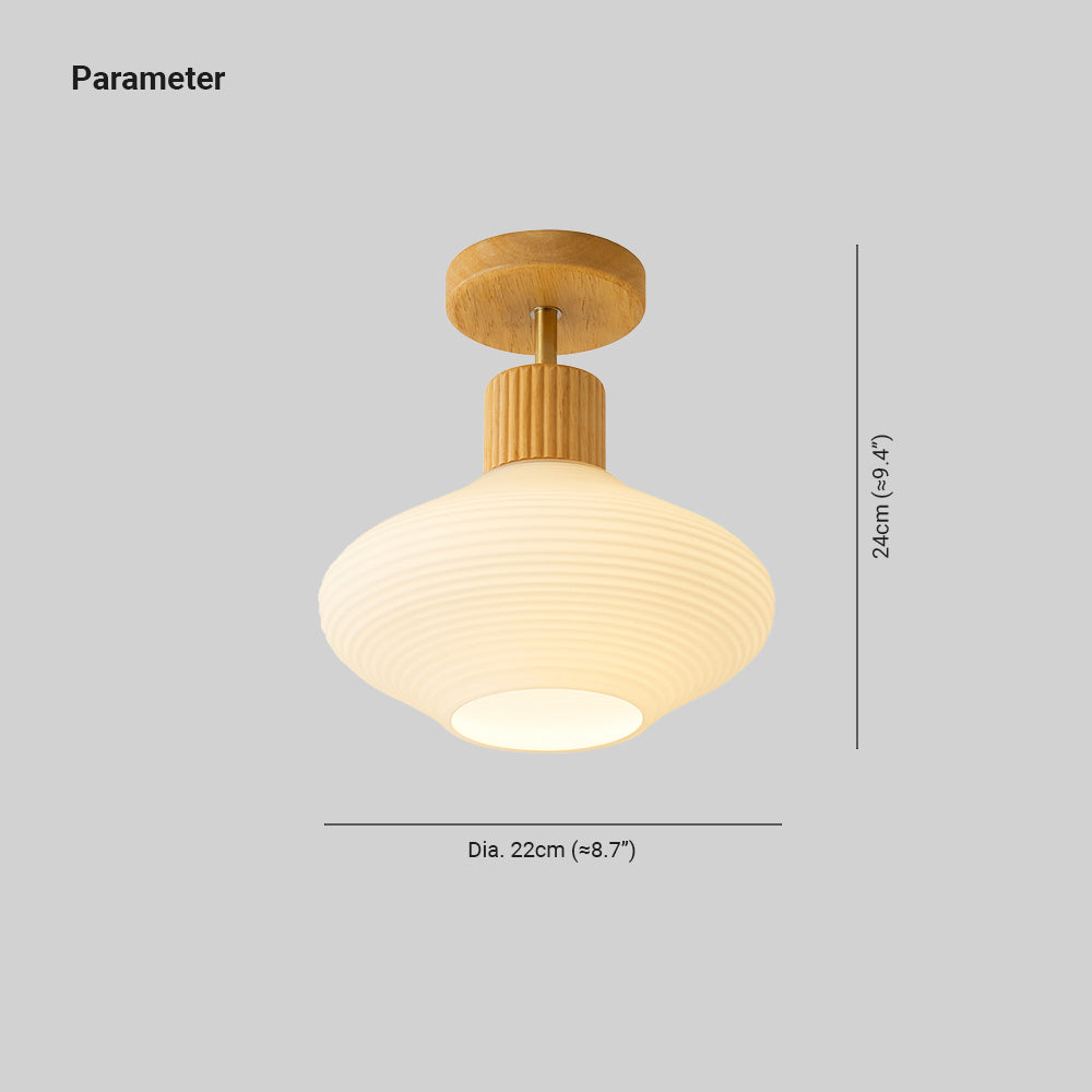 Lily Minimalistische Plafondlamp Hout/Noten Hal/Gang/Bedkamer