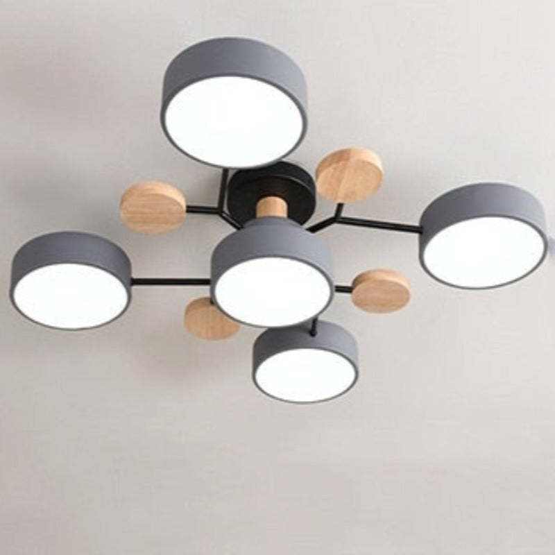 Sienna Geometrische Plafondlamp Acryl/Hout Woonkamer