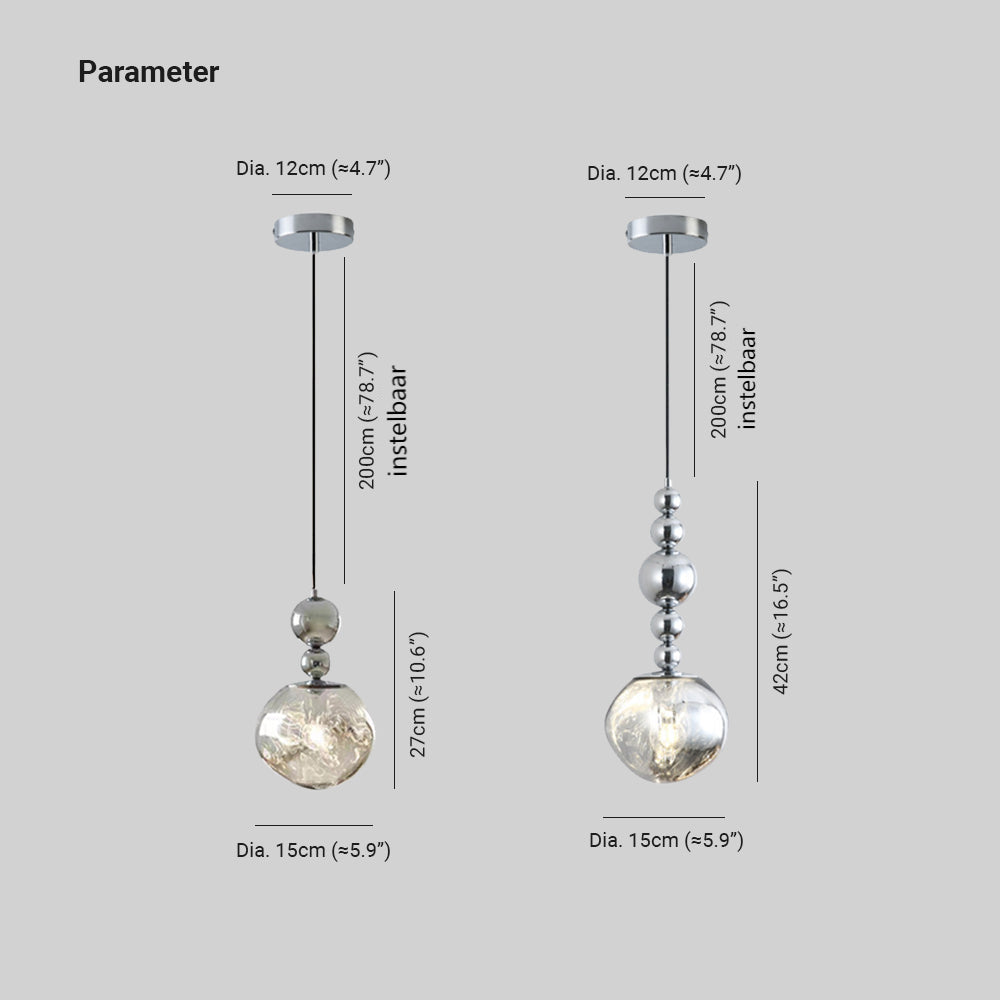 Hailie Retro LED Hanglampen Chroom Metaal/Acryl Slaapkamer