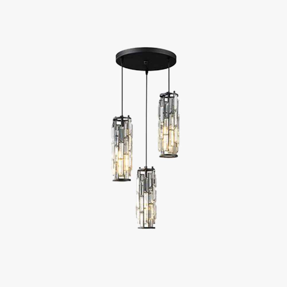 Kristy Moderne Cilinder LED Hanglamp Metaal/Crystal Zwart/Goud Slaap/Woon/Eetkamer