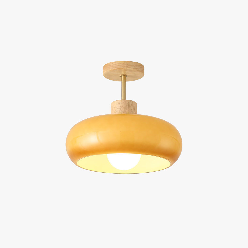 Hailie Houten Hanglamp Design Hoot/Glas Wit/Oranje Slaapkamer