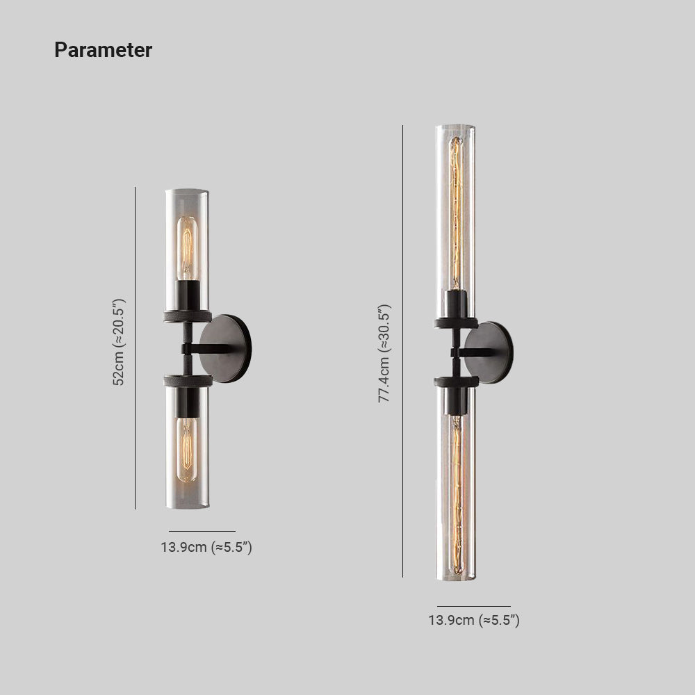 Leigh Moderne Cilinder LED Wandlamp Metaal/Crystal Zwart/Koper Slaap/Woon/Badkamer