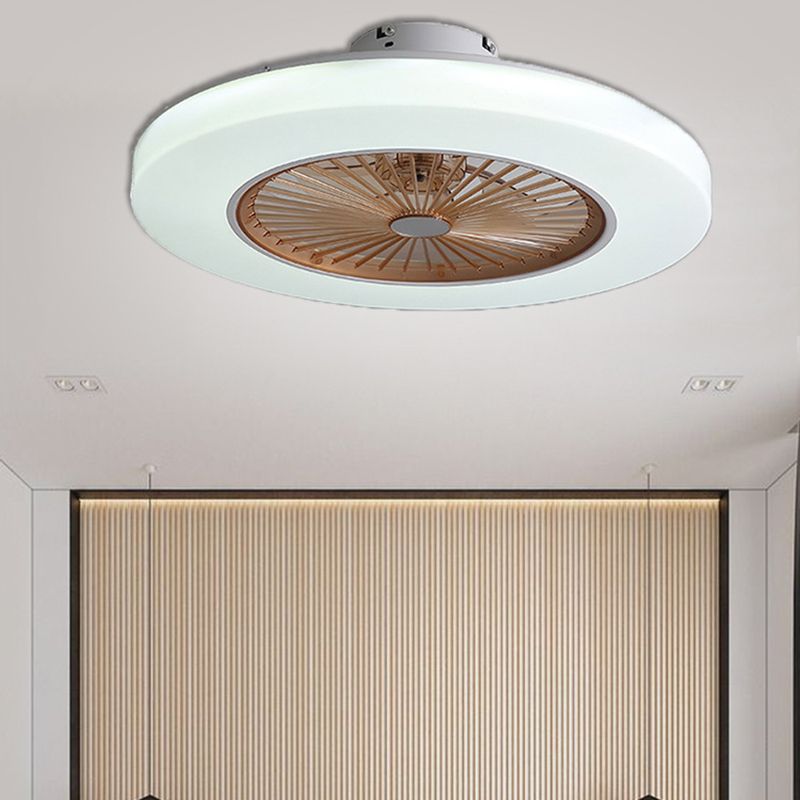 Morandi Moderne Ronde Plafondventilator met Lamp Metaal/Acryl Wit Slaap/Woon/Eetkamer