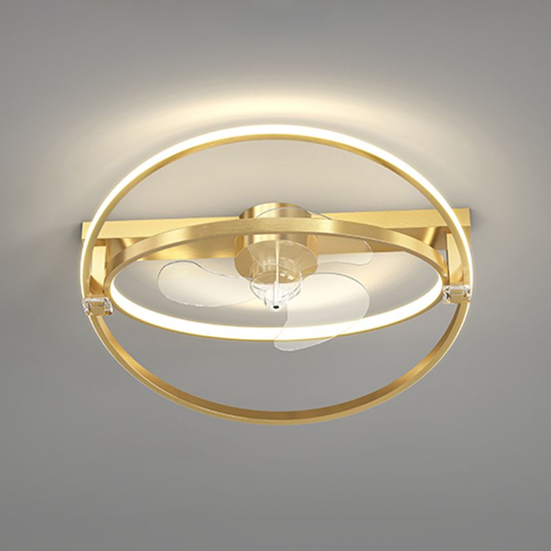 Arisha Plafondventilator met Lamp Metaal/Acryl Zwart/Goud Slaap/Woon/Eetkamer