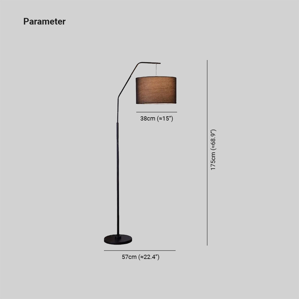 Eryn Moderne Cilinder Vloerlamp Metaal/Bekleding Slaapkamer