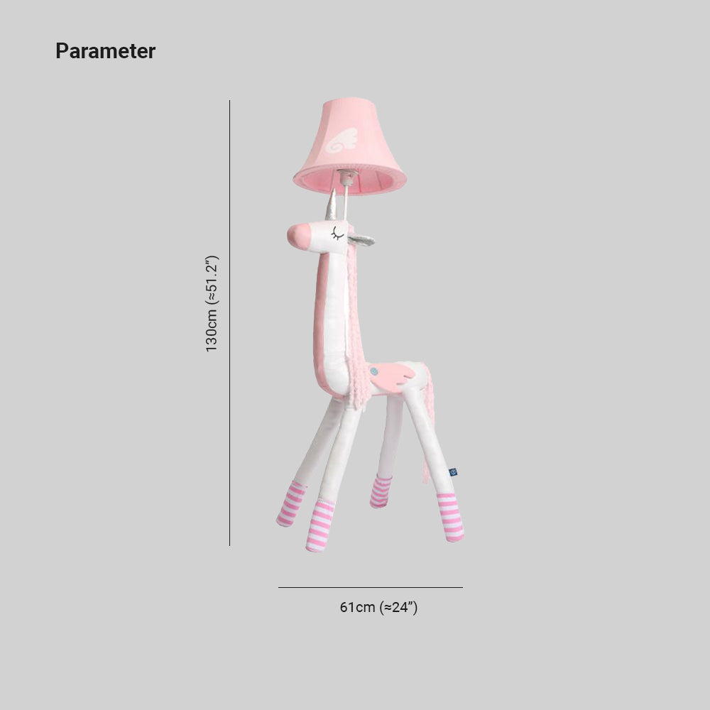 Minori Design Eenhoorn LED Vloerlamp Metaal/Doek Roze Slaap/Woon/Kinderkamer