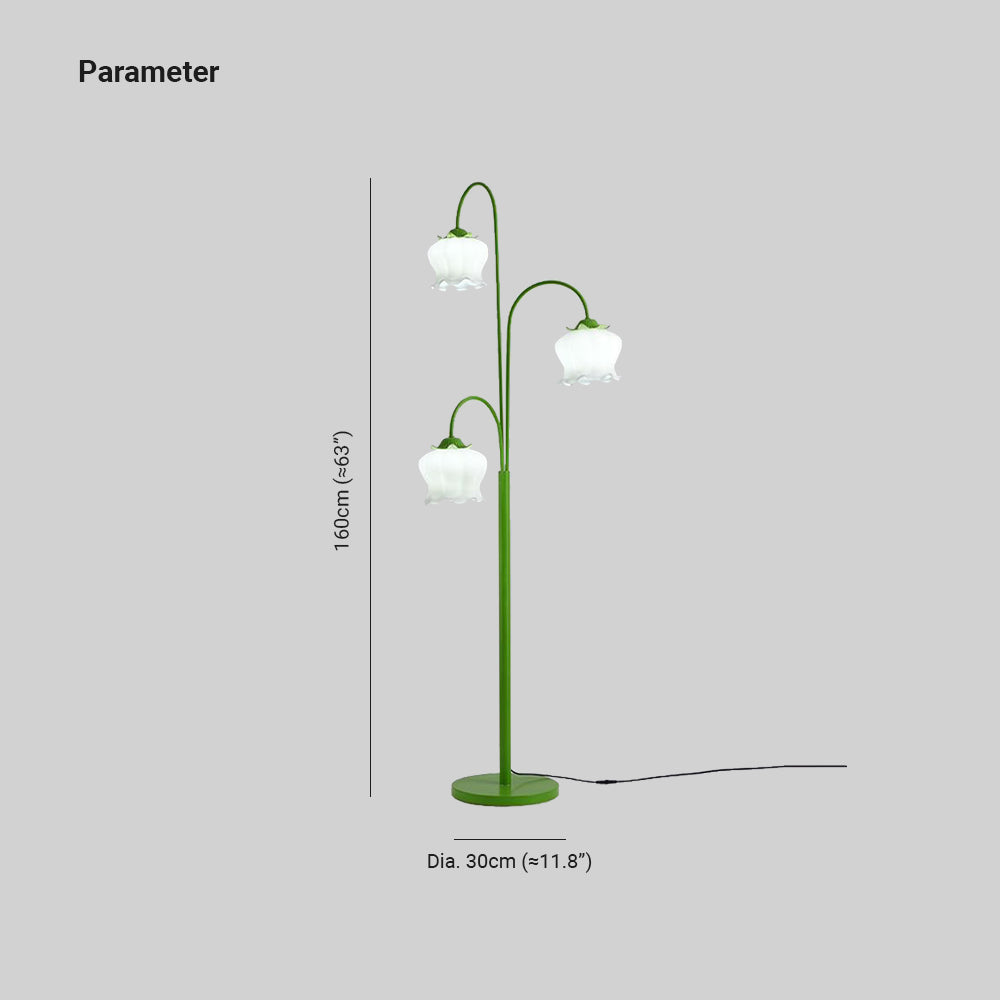 Lily Design Lelietjevandalen LED Vloerlamp Metaal/Glas Wit/Groen Slaap/Woon/Kinderkamer