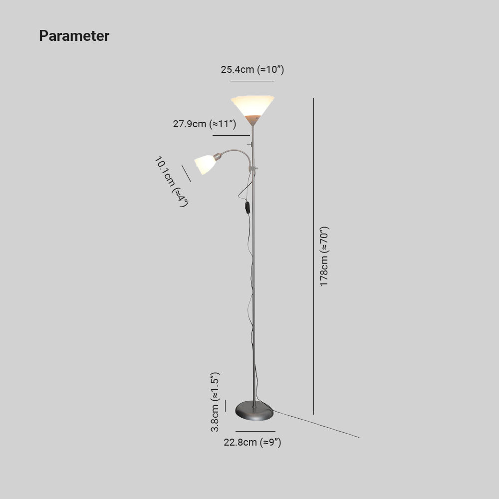 Eryn Moderne Design LED Dubbele Vloerlamp Metalen Acryl Zilver Slaapkamer/Woonkamer