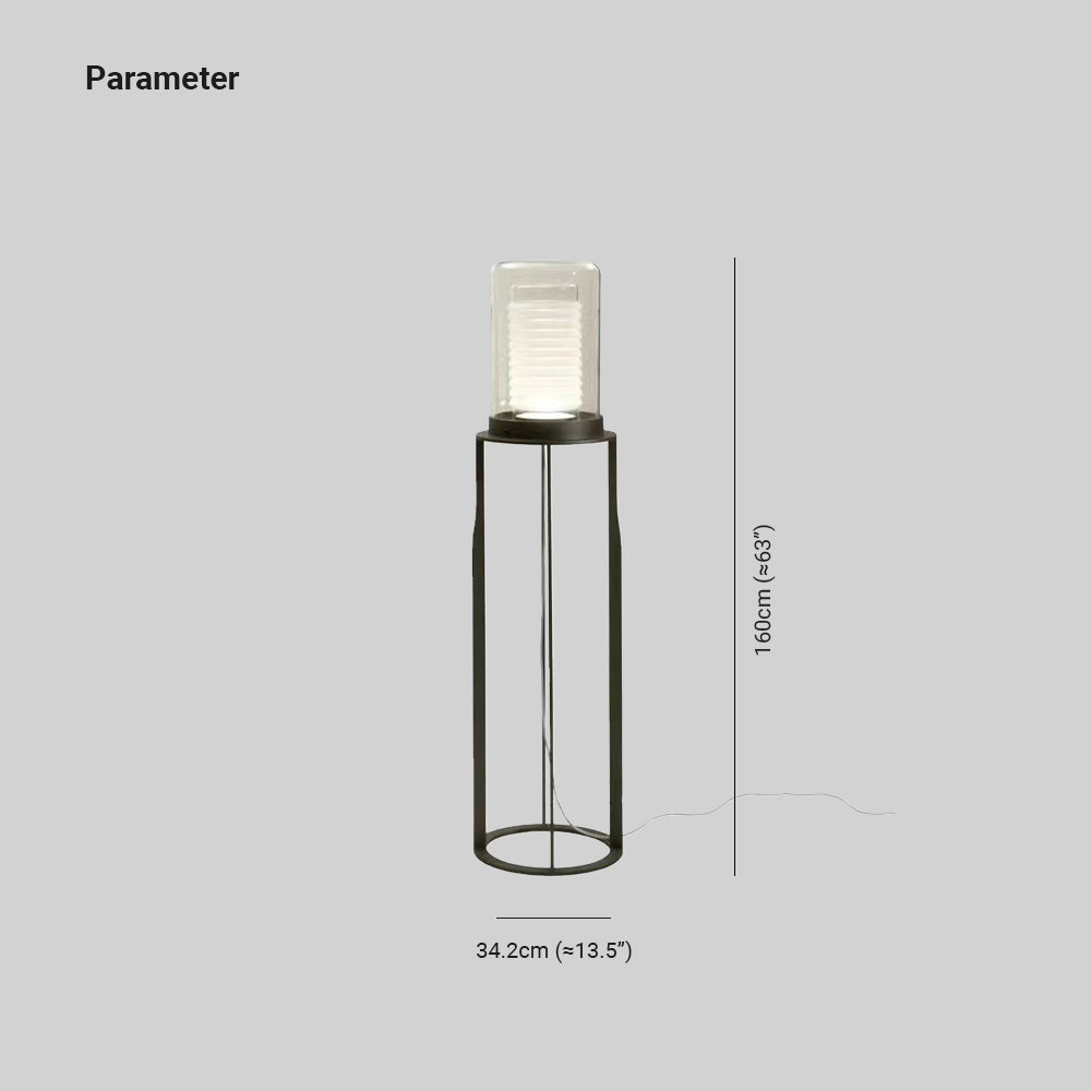 Eryn Moderne Cilinder LED Vloerlamp Metaal/Glas Zwart Slaap/Woon/Eetkamer