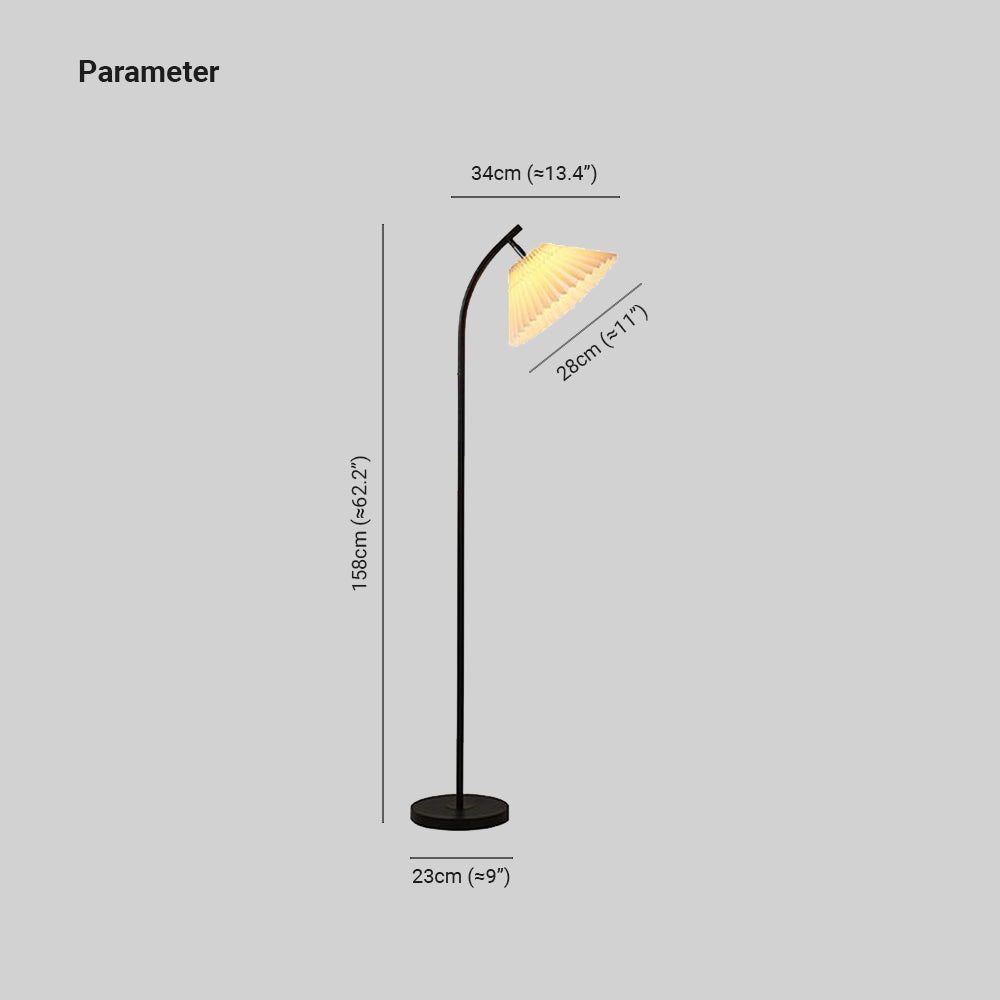 Ozawa Moderne Boog Geplooide Vloerlamp Metalen Zwart/Wit/Geel Slaapkamer/Woonkamer