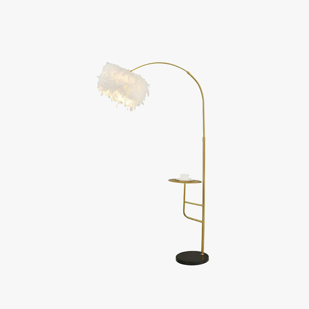 O'Moore Moderne Design Elegante Vloerlamp Boog Metaal/Veer Zwart/Wit Slaapkamer/Woonkamer