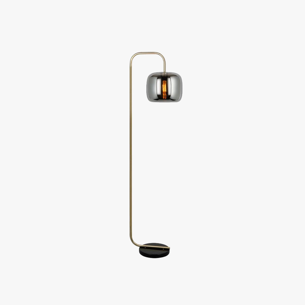 HailieMinimalistische Moderne Vloerlamp Boog Rook Grijs Metaal/Glas Slaapkamer/Woonkamer