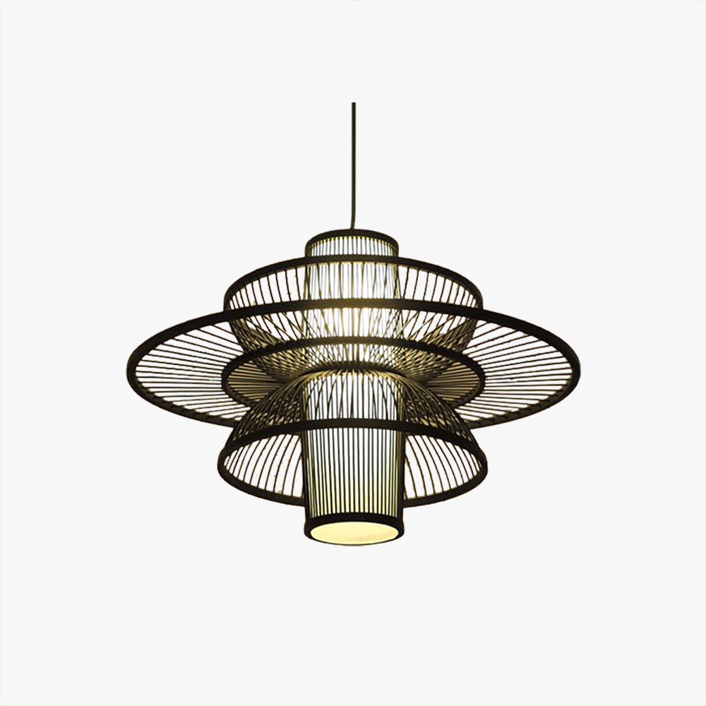 Muto Moderne Design LED Hanglamp Rattan Acryl Woonkamer Keuken