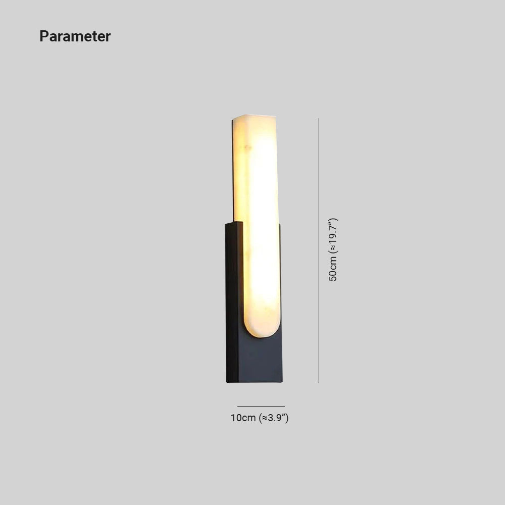 Chan Moderne Rechthoekige LED Wandlamp Metaal/Steen Slaapkamer