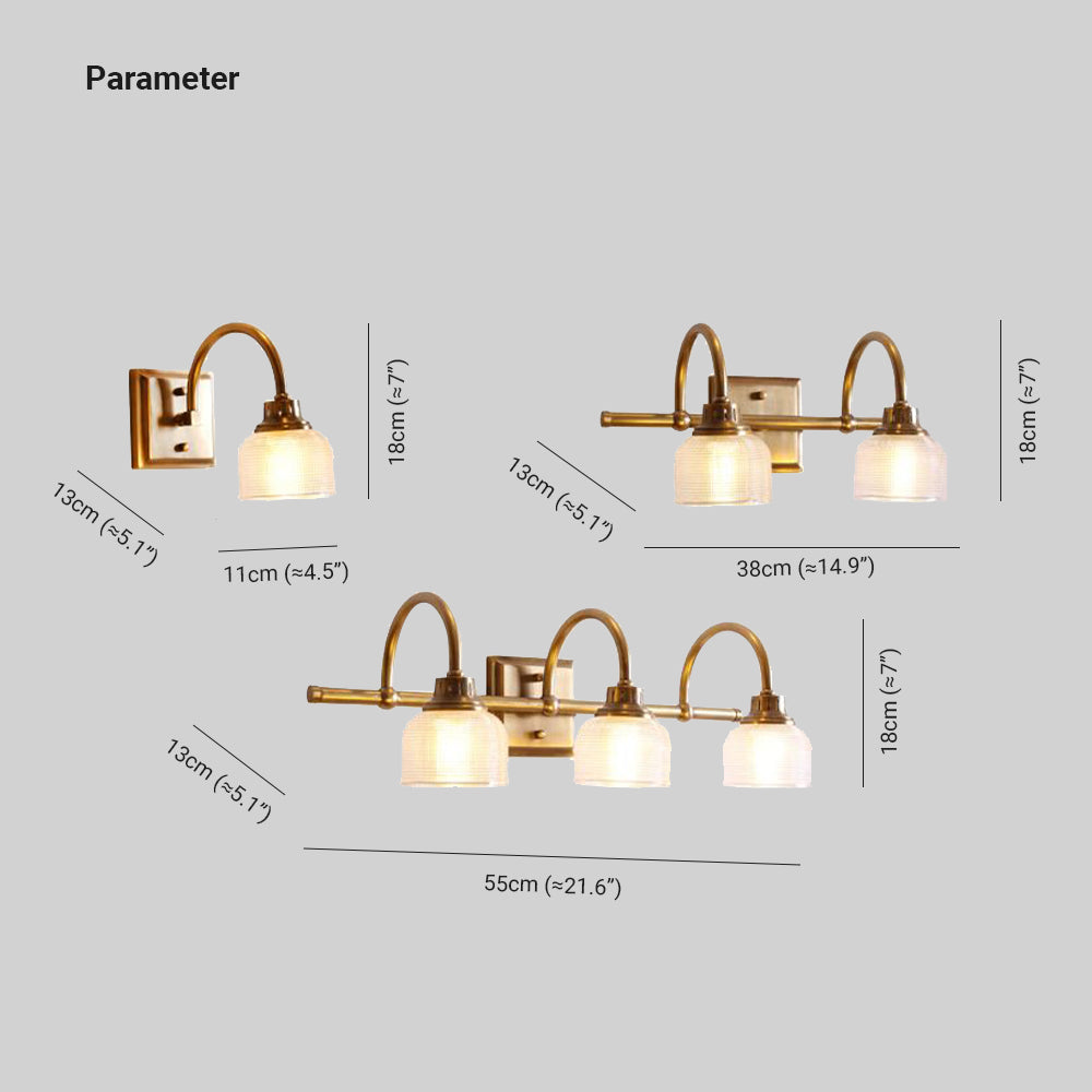 Lottie Prismatische Glazen Wandlamp Antiek Messing Metaal/Glas Slaapkamer/Eetkamer/Woonkamer