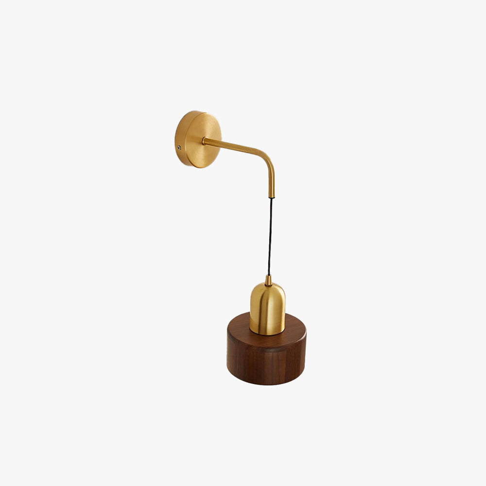 Ozawa Vintage Cilinder Wandlamp Hout/Metaal Goud Slaapkamer/Eetkamer/Woonkamer