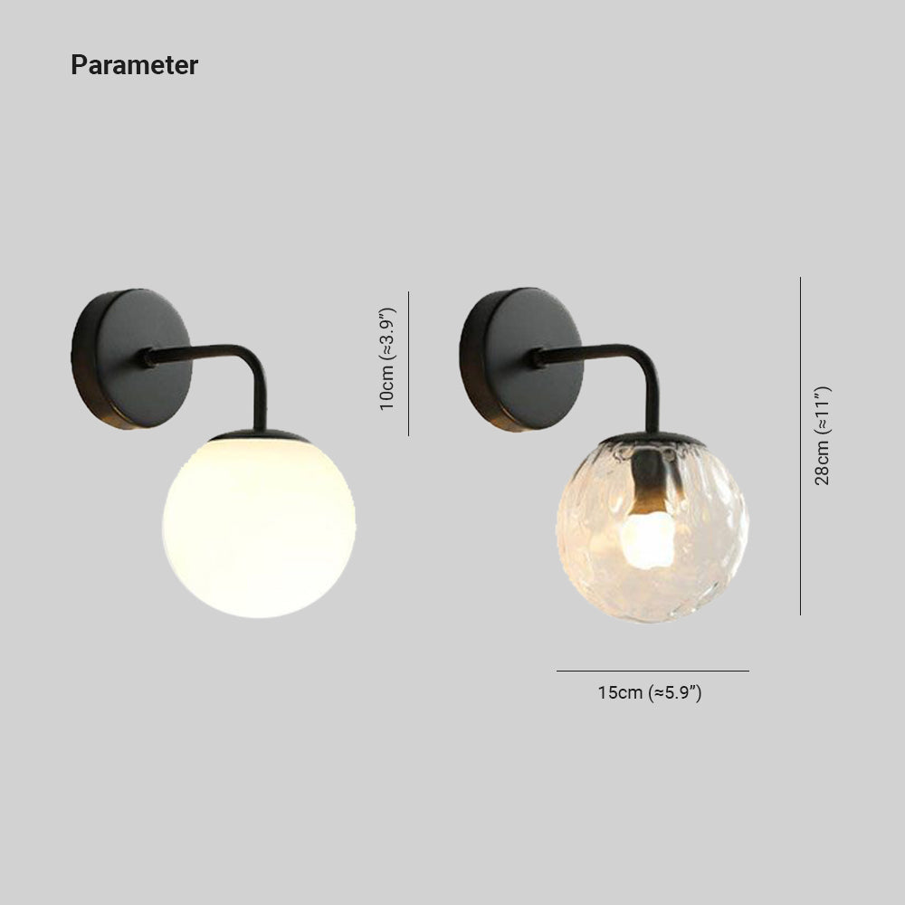 Valentina Moderne Design Wastafel LED Wandlamp Zwart/Goud Metaal/Glas Slaapkamer/Eetkamer/Woonkamer