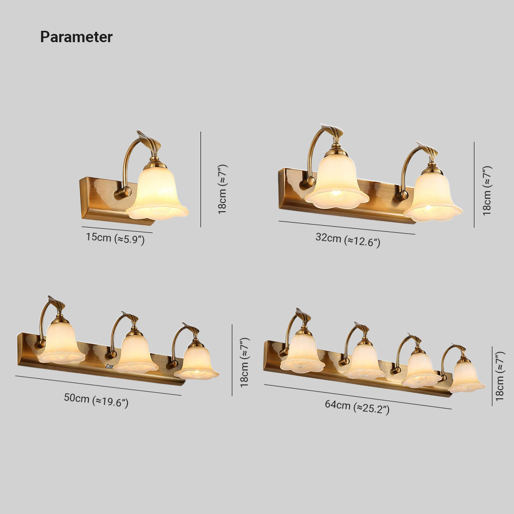 Félicie Design Bloem LED Wandlampen Metaal/Glas Goud Slaap/Woon/Eetkamer