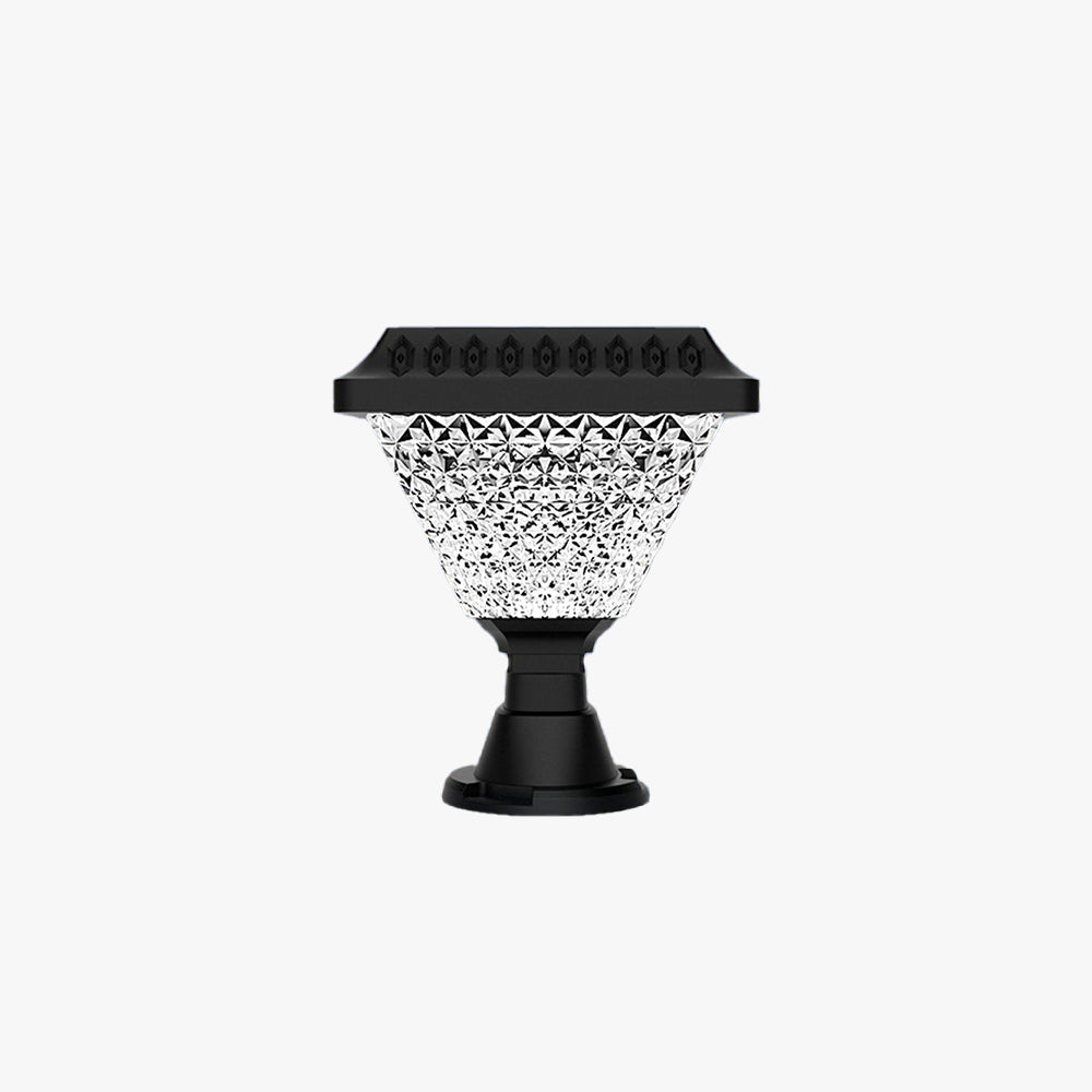 Riley Moderne Vierkant/Hexagon Zonne Energie Buitenlamp Acryl Zwart Tuin/Stoeprand/Balkon