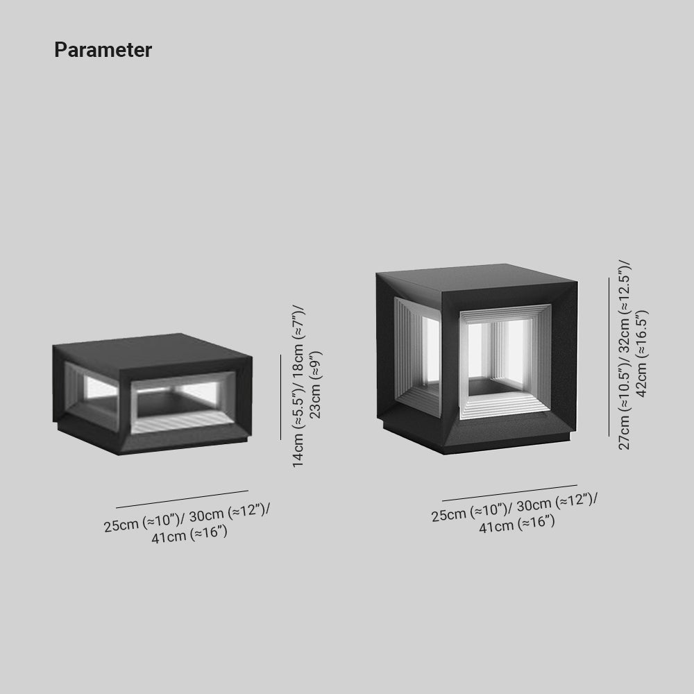 Riley Moderne LED Vierkant/Rechthoek Buitenlamp Zonne Metaal Zwart Tuin/Stoeprand/Balkon