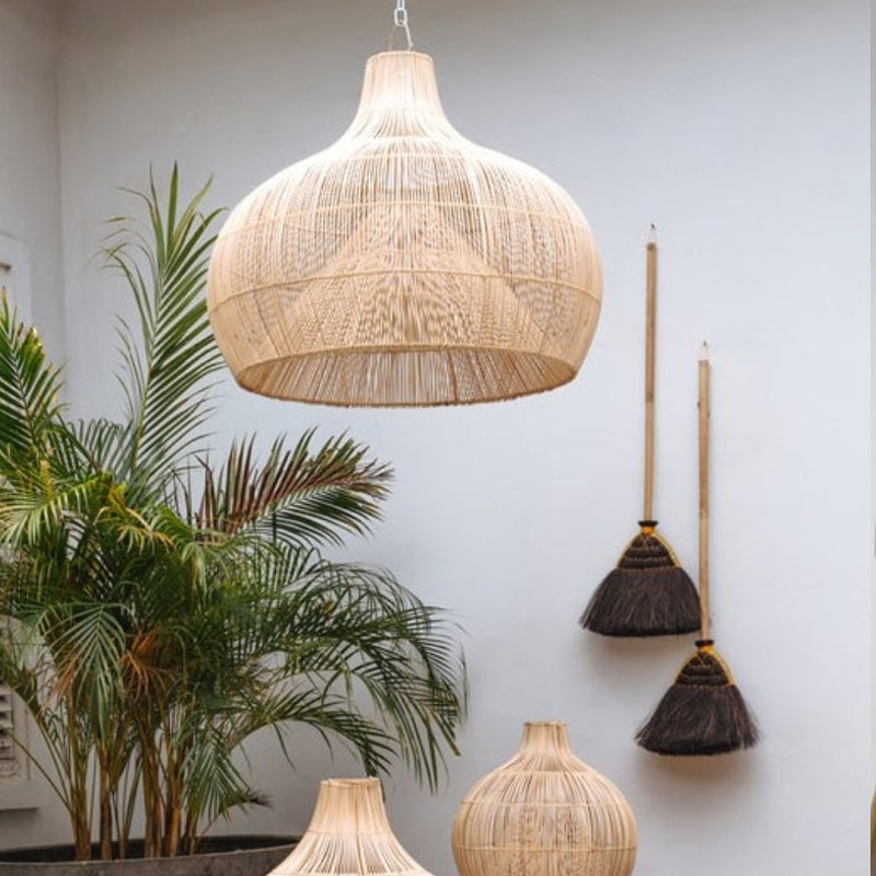 Muto Vintage Handgemaakt Rotan Hanglampen Natuurlijk Hout Slaapkamer