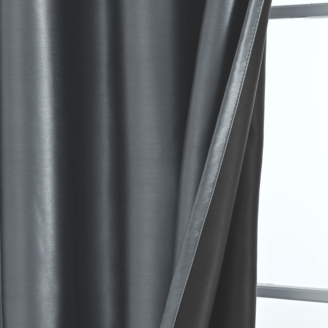 Modern Velvet Solid Color Blackout Thermal Curtains, Dark Gray/Beige