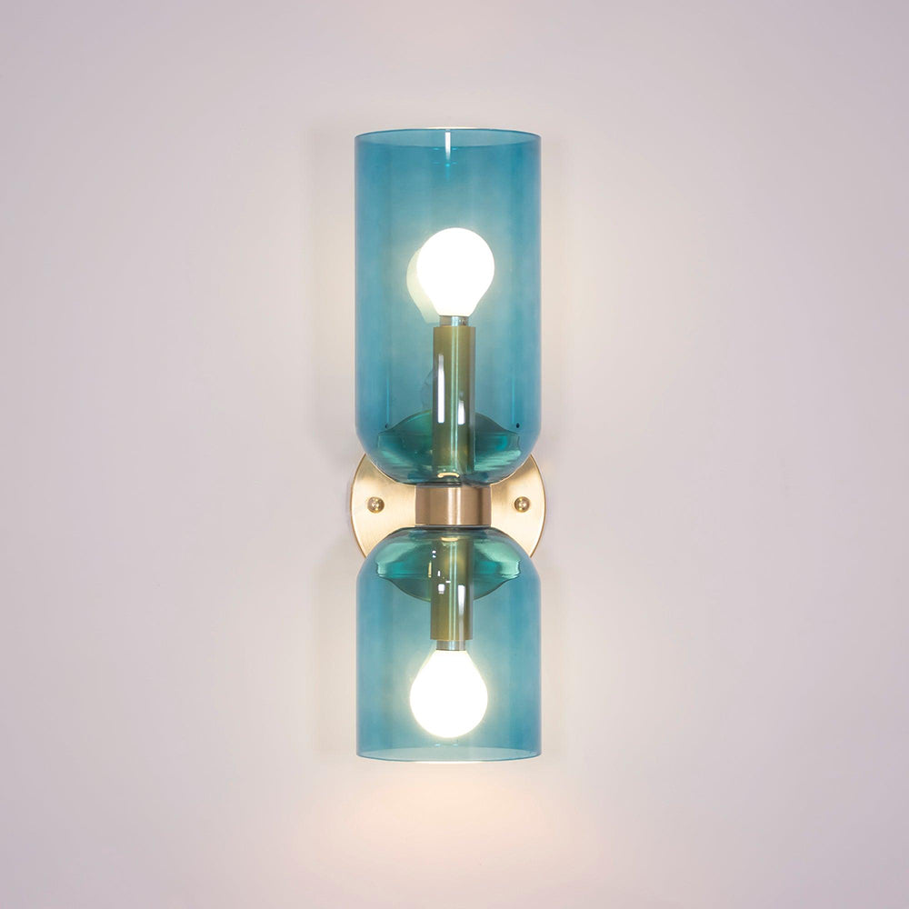 Meza Moderne Design LED Wandlamp Eenvoudig Tweekoppig Wit/Blauw/Grijs/Chroom Slaapkamer