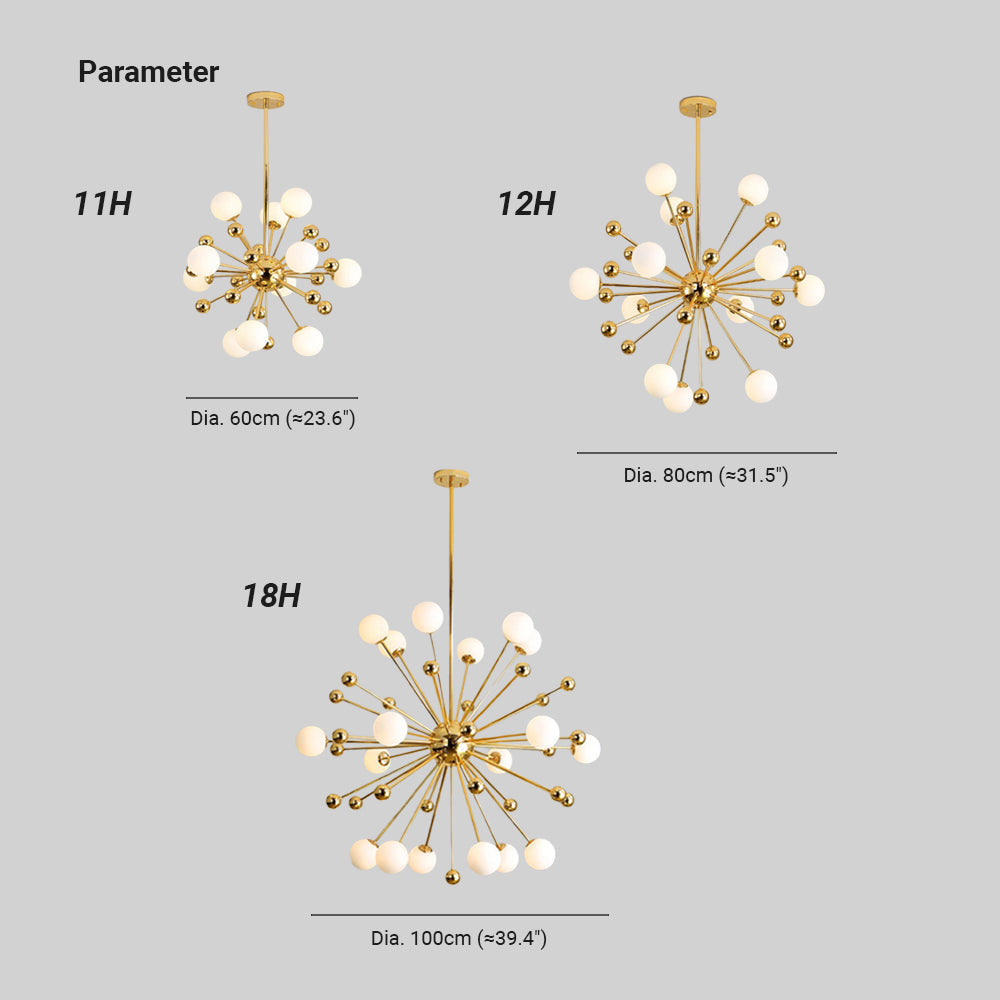 Alessio Moderne LED Kroonluchters Goud Glas Woon-/Eetkamer